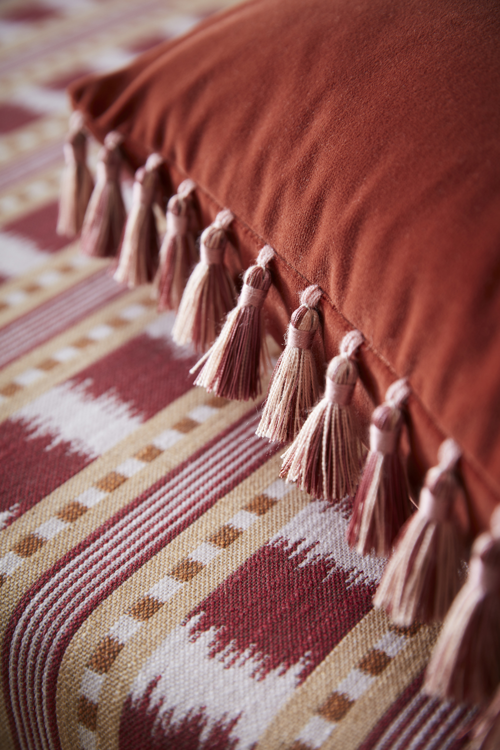 Image of red and gold cushion and trim