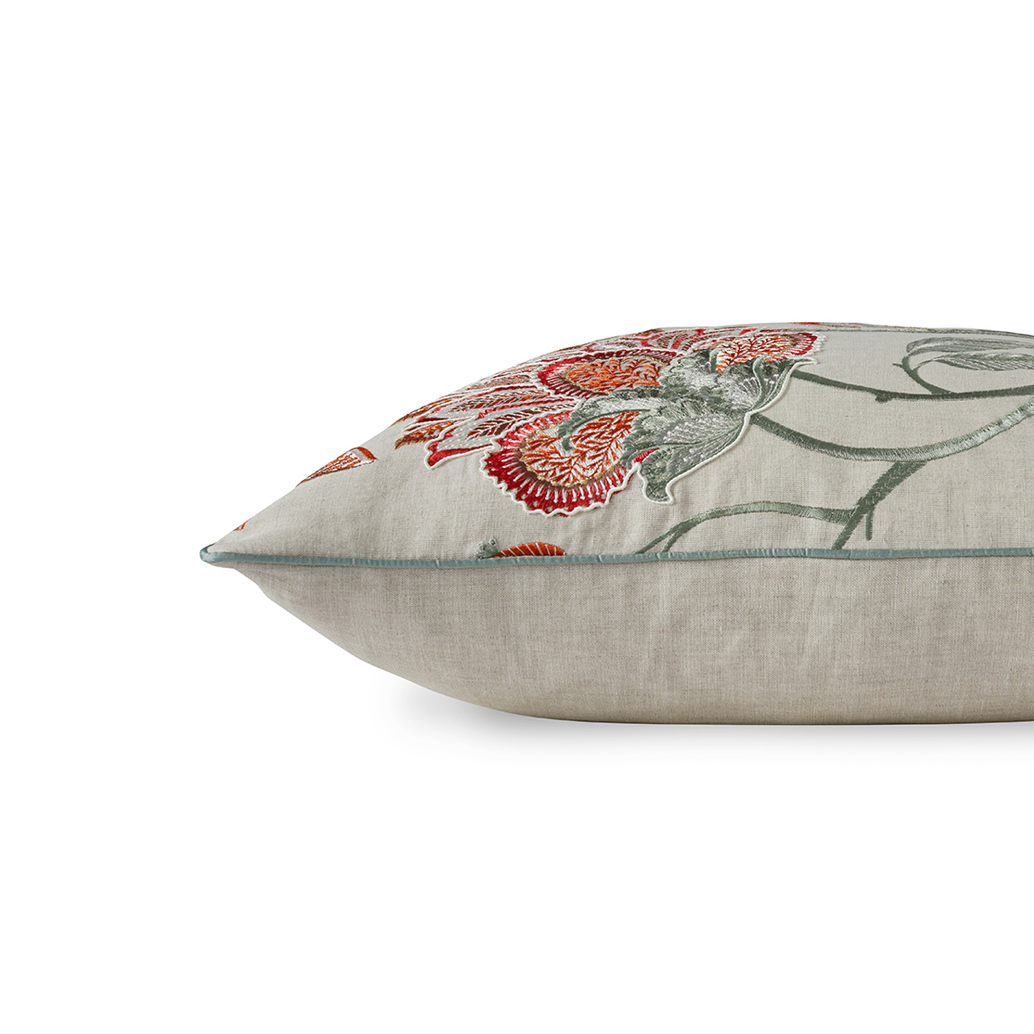 Shalimar Cushion Red/Green - James Hare